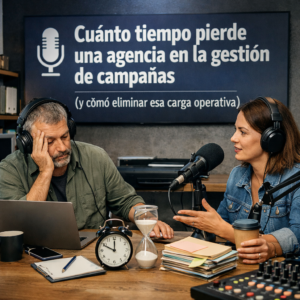 Cuánto tiempo pierde una agencia en la gestión de campañas podcast (y cómo eliminar esa carga operativa)